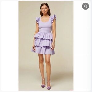 Rachel Parcell Lilac Ruffle Mini Dress